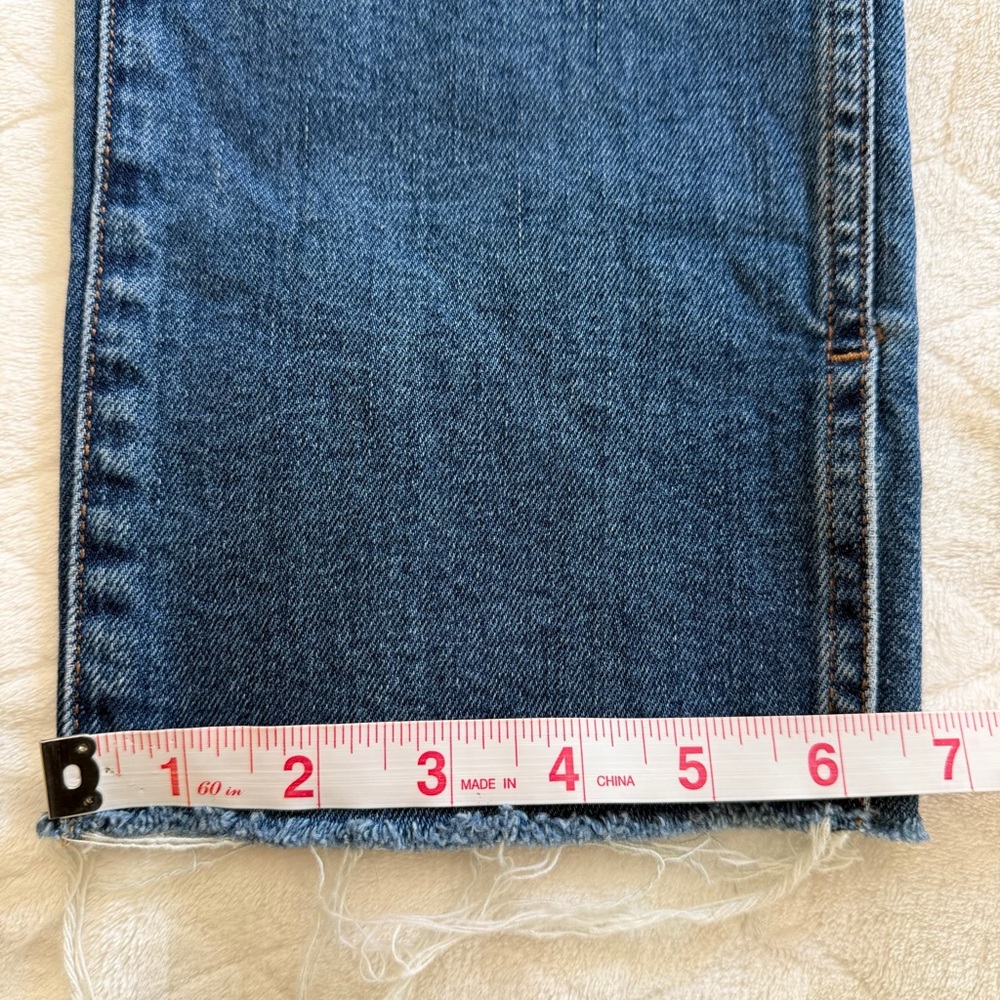 Madewell Midrise Stovepipe Denim Jeans Frayed Raw Hem Size 30 waist 30.5 Inseam - Picture 11 of 12